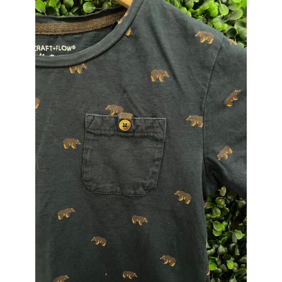 Craft + Flow Knitwear, Kids Bear T shirt Size 5 - Picture 2 of 4